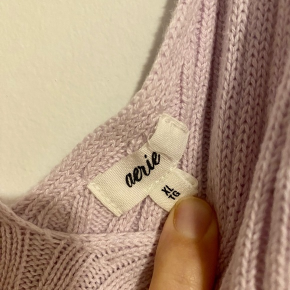 XL Aerie Purple Knit Crop Top Plus Size - Picture 4 of 5